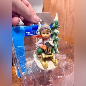 Vintage 4” Hummel Goebel Porcelain Christmas Delivery Ornament Figurine